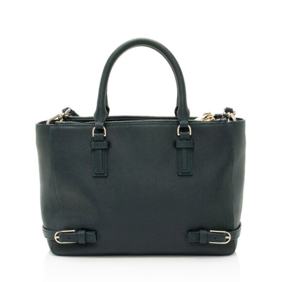 Tory Burch Saffiano Black Robinson Tote - Picture 8 of 9